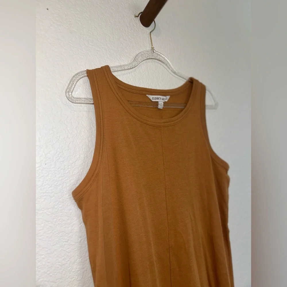 ELIZABETH AND JAMES Long Camel Sleeveless Dress Minimalist A-line Size S